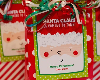 Merry Christmas Printable Tag, Christmas Card, Christmas Gift Tag, Christmas Tags, Santa Card, Merry Christmas Digital Download
