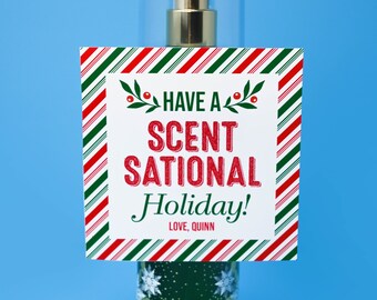 Merry Christmas Printable Tag, Christmas Tag, Holiday Gift Tag, Scent-sational Holiday Tags, Happy Holiday Digital Download