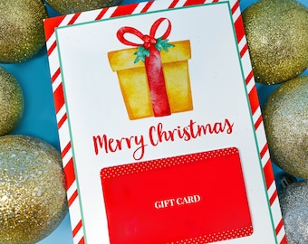 Christmas Gift Card Holder, Merry Christmas Gift Card Holder, Merry Christmas Card Digital Download,  Present Card