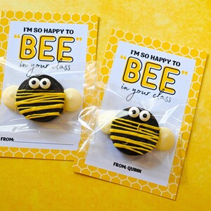 Carte de sac de friandises pour la rentrée, imprimable pour la rentrée, carte de biscuits abeille, carte de biscuits sur le thème des abeilles, téléchargement numérique