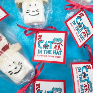 Dr. Seuss Treat Bag Card, Dr. Seuss Printable, Cat in the Hat, Dr. Seuss Read Across America, Dr. Seuss Digital Download