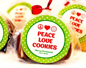 Christmas Cookies Printable Tag, Christmas Cookie Tag, Christmas Gift Tag, Christmas Tags, Peace Tag, Love Christmas Digital Download