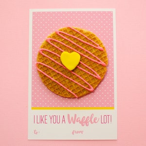 Valentine&#39;s Day Card, Valentine&#39;s Day Waffle Card, Valentine&#39;s Day Digital Download, Waffle Valentine Cookie Card
