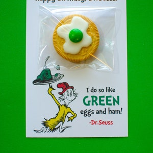 Dr. Seuss Treat Bag Card, Dr. Seuss Printable, Green eggs and ham cookie card, Dr. Seuss Read Across America, Dr. Seuss Digital Download image 2