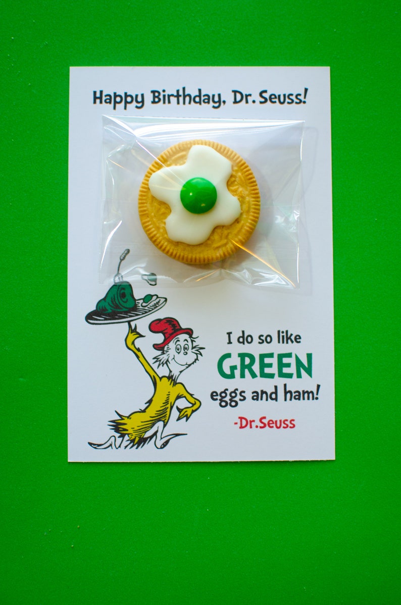 Dr. Seuss Treat Bag Card, Dr. Seuss Printable, Green eggs and ham cookie card, Dr. Seuss Read Across America, Dr. Seuss Digital Download image 2