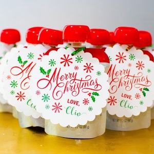 PRINTED Merry Christmas Tag, Christmas Cookie Tag, Christmas Gift Tag, Christmas Tags, Snowflake Tag, Merry Christmas Gift Tags