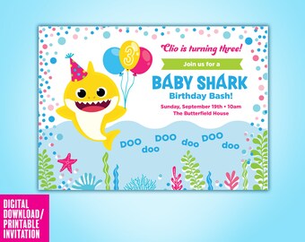 Baby Shark Invite Etsy France Baby Shark Invite Etsy France