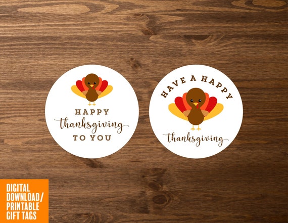 Thanksgiving Tags, Turkey Tags, Thanksgiving Favor Tags, Thanksgiving Gift Tags, Thanksgiving Cookie Tags, Circle Gift Tags