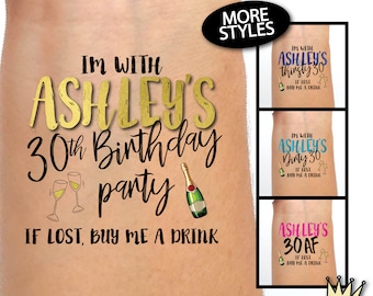 30. Geburtstagsfeier Favors | 30. Geburtstag für sie, für ihn, schmutzige 30, durstige 30, flirty 30 dreißig, Tattoos, dreißig af, Dekor