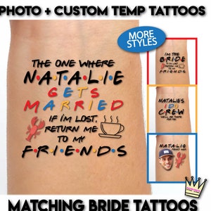 Friends Theme Bachelorette Party Temporary Tattoos