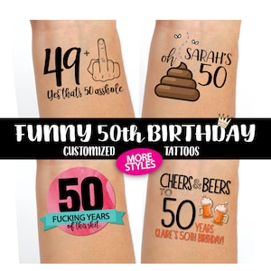 50th birthday party, husband gift, dad gift, beers birthday, custom tattoo, personalized gift, monogram gift, face tattoos, face shirt favor