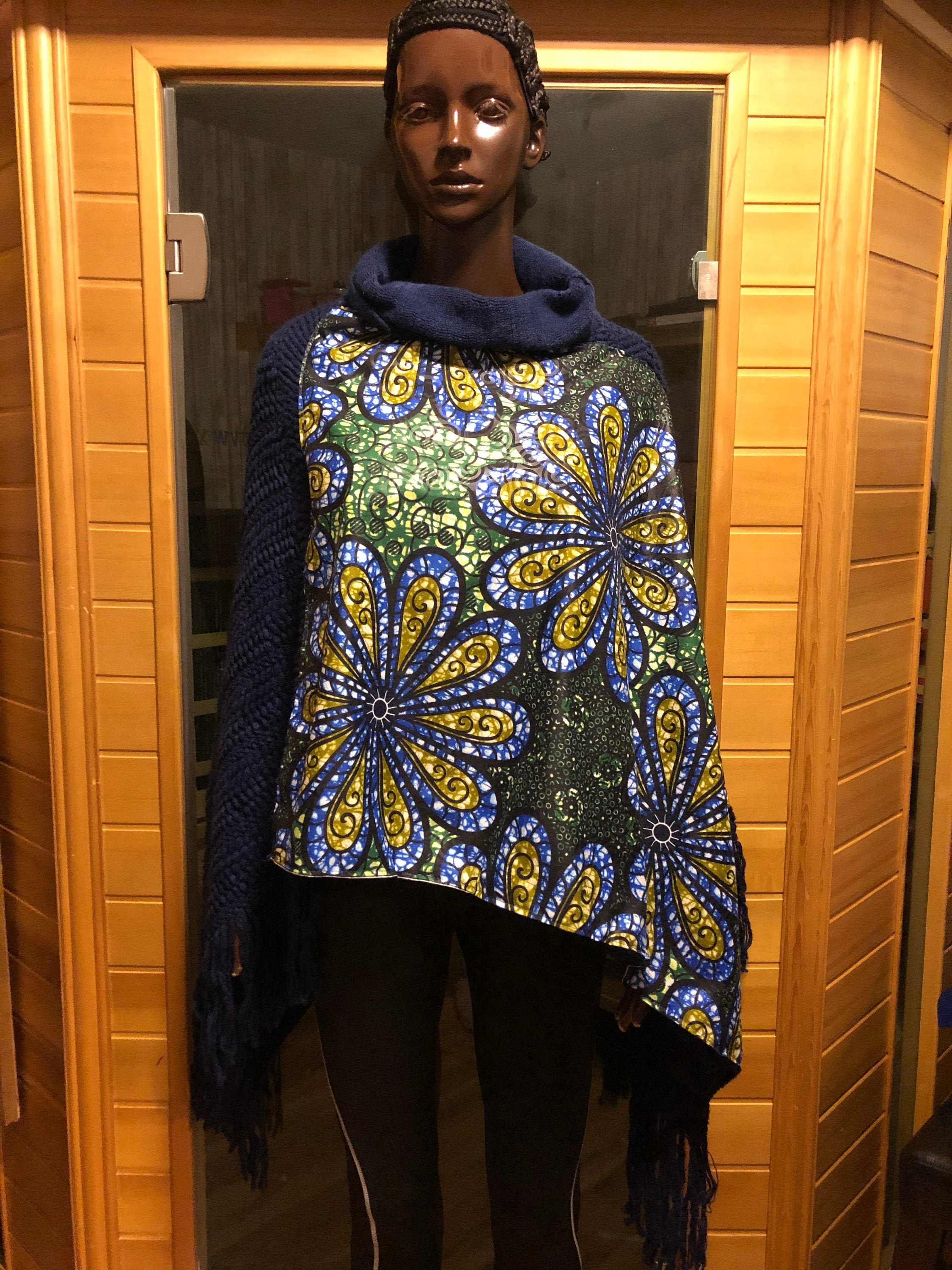ankara skirt with turtle neck top