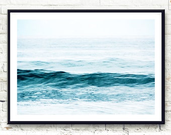 Coastal Print, Beach Wall Art, Digital Print, Sea Print, Surf Art, Ocean Photo, Beach House Decor, Nature Poster, Nautical Art Print, Blue