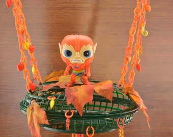 Parrot Toy Exotic Animal Toy Bird Toy Small Pet Primate Toy Mini Mobile Marmoset Toy #241 Sugar Glider Basket Hide Toy Small Bird