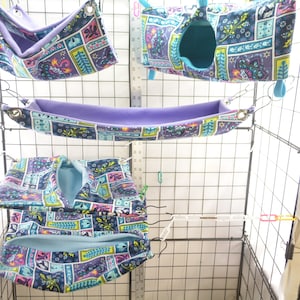 Rat, Ferret, Hedgehog, Corner Hide, RK121, Hedgehogs, Ferret or Rat 2 Tier Hammock, Rat Bed, Small Pet Hammock, Guinea Pig, Ready to Ship