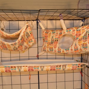 Rat, Ferret, Hedgehog, Corner Hide, RK08 Feathers, Ferret or Rat Corner Hut, Rat Bed, Small Pet Hammock, Guinea Pig Cozy, Ready to Ship
