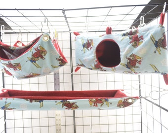 Rat, Ferret, Hedgehog, Corner Hide, RK72, Hedgehogs, Ferret or Rat 2 Tier Hammock, Rat Bed, Small Pet Hammock, Guinea Pig, Ready to Ship