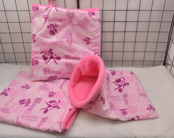 Hedgehog Snuggle Sack or Cozy Bed, *Pampered Girl* Critter Snuggle Sack, Carrier Pouch, Guinea Pig Snuggle Sack and Bed, Ready to Ship!