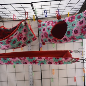 Rat, Ferret, Hedgehog, Corner Hide, RK71, Hedgehogs, Ferret or Rat 2 Tier Hammock, Rat Bed, Small Pet Hammock, Guinea Pig, Ready to Ship