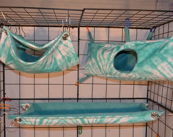 Rat, Ferret, Hedgehog, Corner Hide, RK21, Hedgehogs, Ferret or Rat 2 Tier Hammock, Rat Bed, Small Pet Hammock, Guinea Pig, Ready to Ship