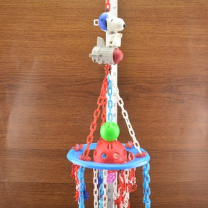 Sugar Glider Toy #588, Pulley Toy, Mini Mobile, Small Bird Toy, Primate Toy, Marmoset Toy, Exotic Animal Toy, Small Pet Toy, Parrot Toy,