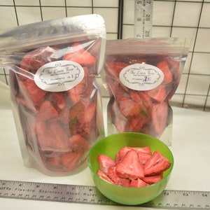 Freeze Dried Strawberries - Freeze Dried Strawberry Slices - Fruit Snack - Freeze Dried Fruit Snack - Dried Fruit - Bird Treats