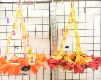 Sugar Glider Swing, 8" Basket Swing, Mini Mobile, Small Bird Toy, Primate Toy, Marmoset Toy, Exotic Animal Toy, Small Pet Toy, Parrot Toy,