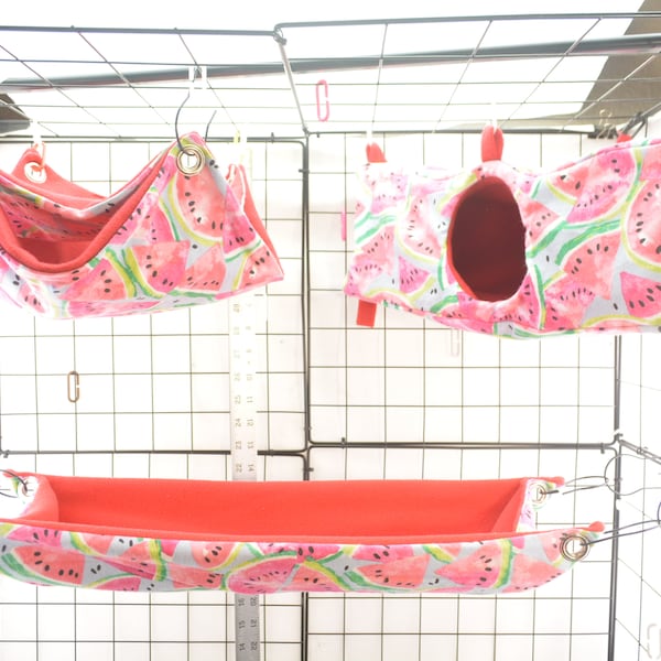 Rat, Ferret, Hedgehog, Corner Hide, RK114, Hedgehogs, Ferret or Rat 2 Tier Hammock, Rat Bed, Small Pet Hammock, Guinea Pig, Ready to Ship