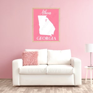 Athens, GA Pink digital print