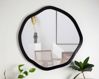 Decorative Custom Wall Mirror with Handcrafted Wooden Frame
