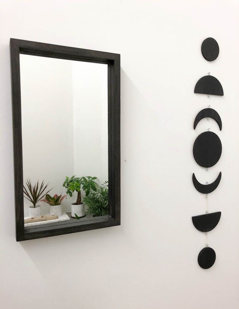 Wood Mirror Wooden Frame in 3 Frame Styles Mimimalist Modern Etsy