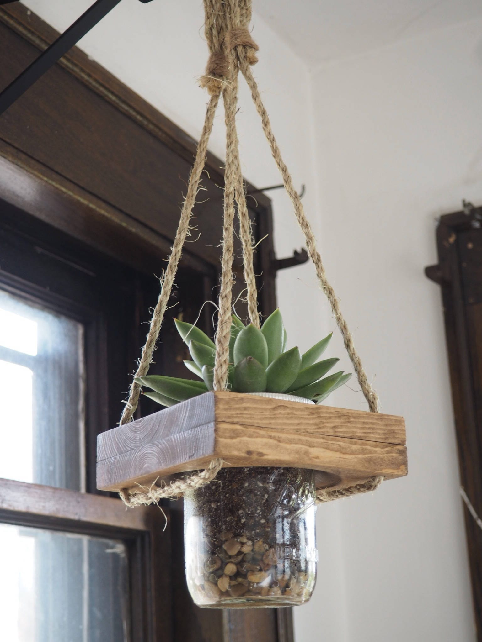 Modern Mason Jar Hanging Planter for Indoor Plants Etsy