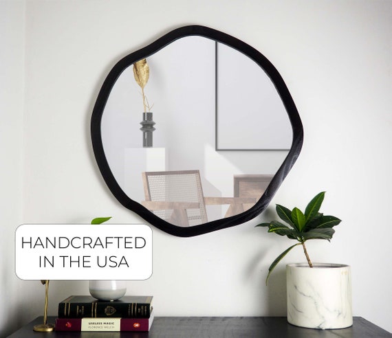  COOL2DAY Irregular Mirror,Asymmetrical Wood Wall Frame