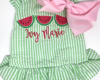 Girly Watermelon Swimsuit, Seersucker Summer