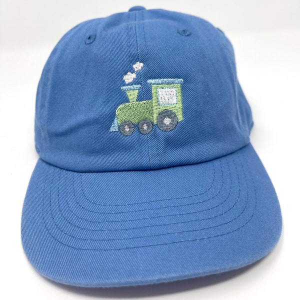 Train Embroidered Hat, Customizable Conductor Toddler Hat for Kids