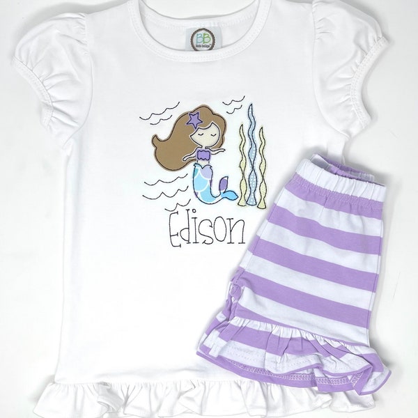 Mermaid Applique Etsy