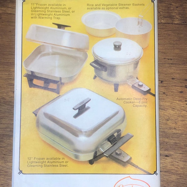 Sunbeam Recipe and Instruction Book for Deep Fry Cooking and Buffet Gourmet Frypan