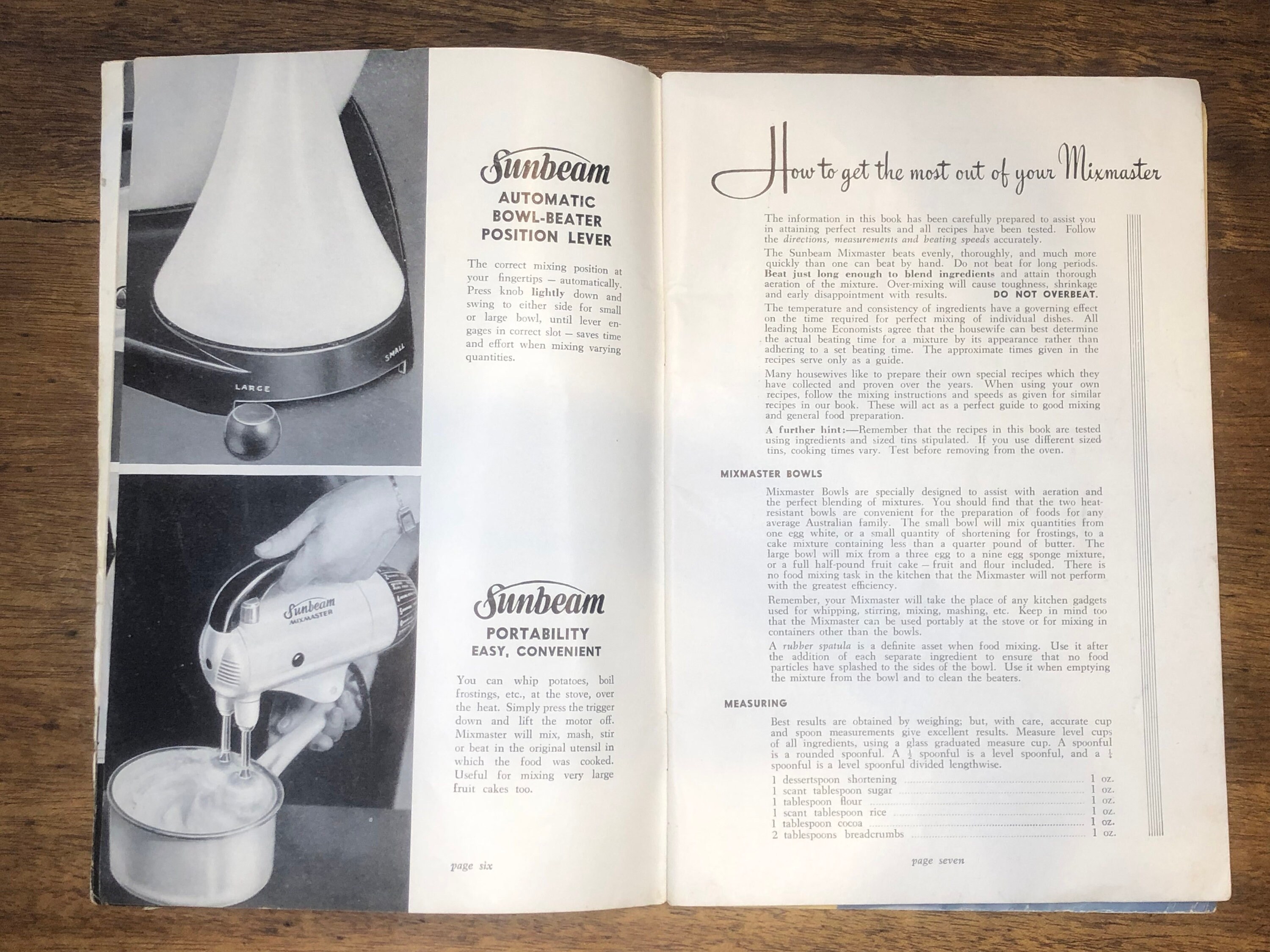Sunbeam Mixmaster Cooking Guide Instruction Book With 196 Tested