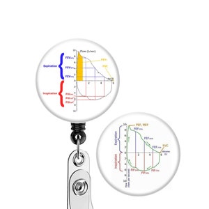 Pulmonary loop Badge reel PFT test results stethoscope id tag pulmonologist respiratory therapist, RT function COPD asthma clinic handmade