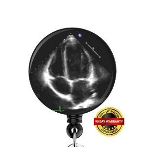 ECHO retractable badge reel vascular cardiac sonographer heart apex medical hospital cath lab team tele nurse surgeon doctor CT tech