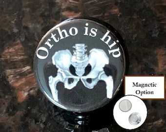 Be hip Retractable Badge Reels ortho knee surgeon nurse RN id ortho surgeon student funny  vintage anatomy bones orthopedic sports medicine