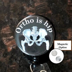 Be hip Retractable Badge Reels ortho knee surgeon nurse RN id ortho surgeon student funny  vintage anatomy bones orthopedic sports medicine