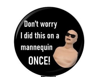 CPR mannequin Badge Reel,funny male nurse ER ED sense of humor don't worry clip on retractable lanyard spring swivel magnetic back option