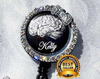 Neuro nurse badge reel, Neurologist Doctor hospital surgeon OR scrub team Retractable holder clip, vintage anatomy  nurses week ER gump