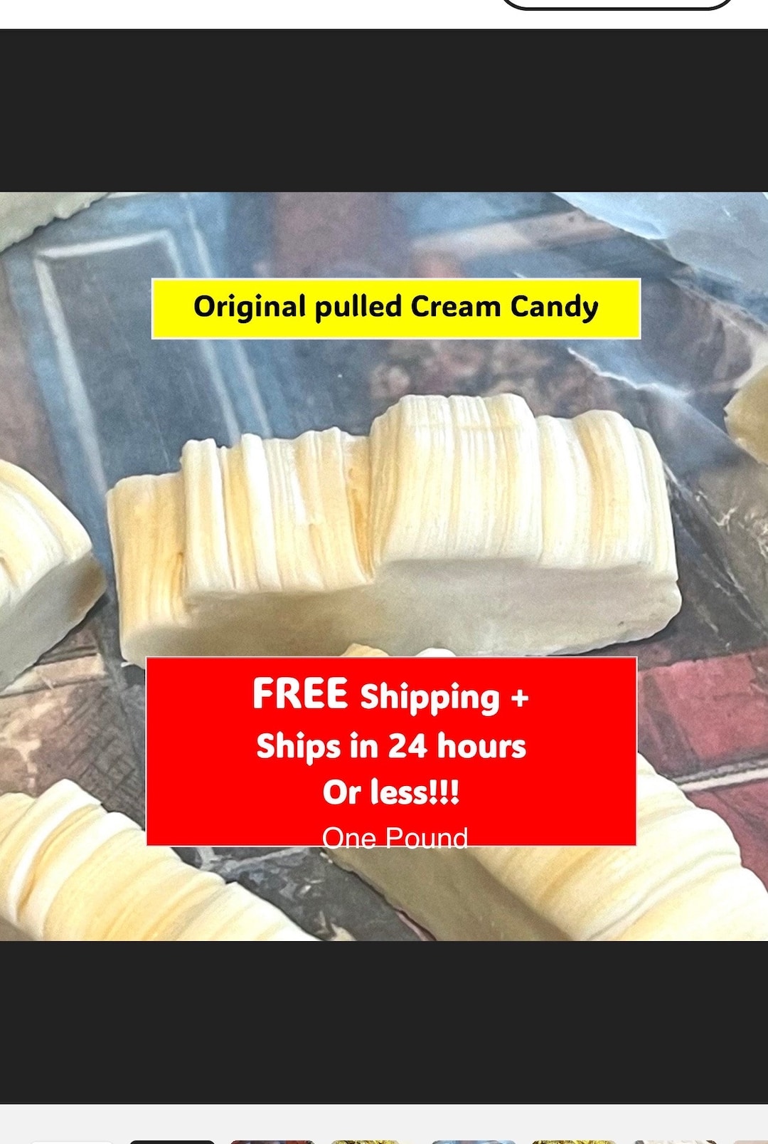 Original Cream Candy Old Fashioned ONE Pound of Pulled Homemade creamed