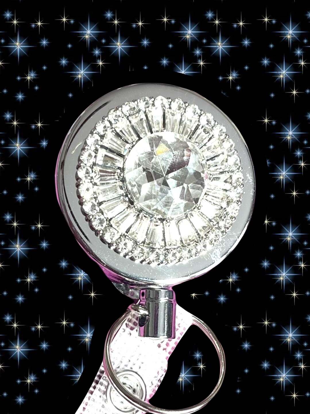 Elegant Bling Badge Reel Retractable Lanyard Name Tag Clip on Etsy ...