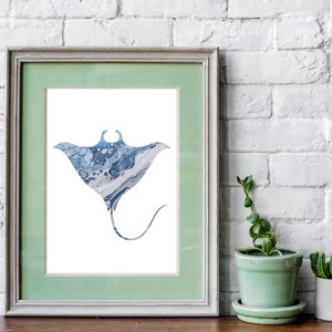 Stingray Art Print, Stingray Print, Sea Animals Art, Stingray Poster, Ocean Animals, Sealife Wall Art, Nautical Decor, Beach House decor,