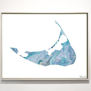 Nantucket Paper Print, Nantucket Wall Art, Massachusetts Art Print, Map of Nantucket, Beach house decor, Nantucket Decor, Nantucket Outline