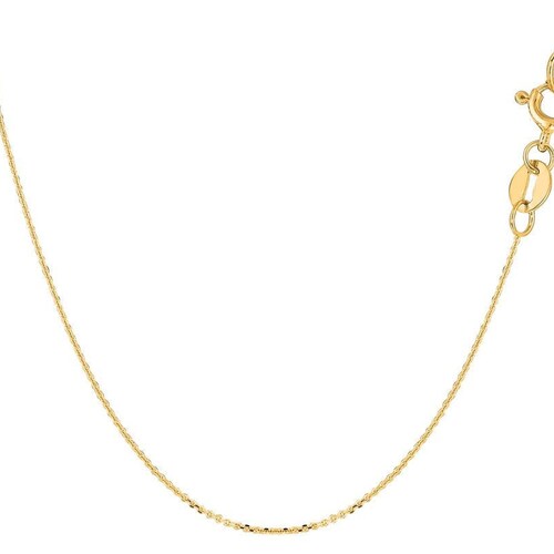 14K Solid Yellow Gold Cable Link Chain / Necklace 0.7mm Thin - Etsy