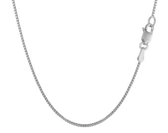 Véritable 14k Or Jaune Collier Or Box 14kt Chaîne 16 18 20 22 Véritable Or 0.6 mm